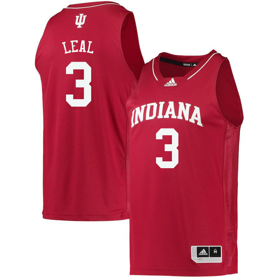Men #3 Anthony Leal Indiana Hoosiers College Basketball Jerseys Sale-Crimson
